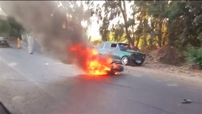 إصابة شخص في حريق دراجة نارية بالغربية 
