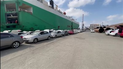 ميناء غرب بورسعيد يستقبل سفينة الرورو العملاقة بحمولة 1766 سيارة | صور