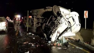 انقلاب سيارة نقل ثقيل ومصرع قائدها بسوهاج