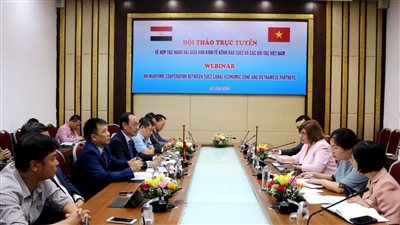 ندوة افتراضية بين مسئولي المنطقة الاقتصادية لقناة السويس ووزارة النقل الفيتنامية