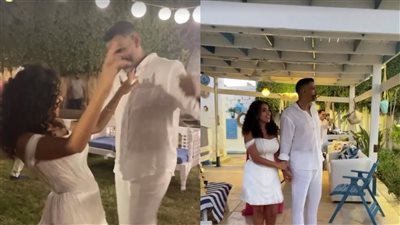 أول فيديو من حفل خطوبة إيهاب عبد الوهاب ومنة عدلي القيعي