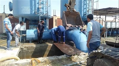 توقف ضخ المياه للعريش بعد انقطاع كابل كهرباء مغذي لمحطة رافع بالوظة 