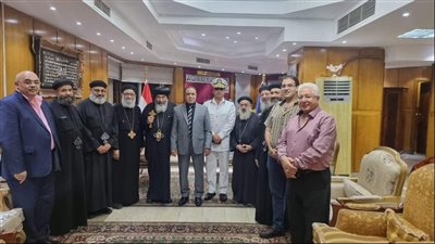 مطران بورسعيد يترأس وفدًا كنسيًا لتهنئة مدير الأمن الجديد
