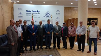 رئيس جامعة بنها يستقبل وفدا من التعليم العالي لمتابعة عدد من المشروعات