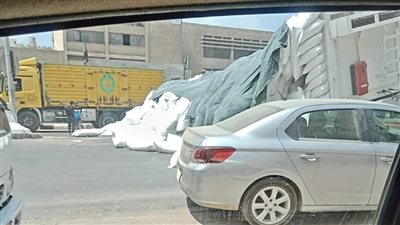 انقلاب سيارة نقل على طريق طنطا - القاهرة الزراعي.. وتوقف حركة المرور 