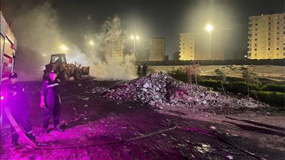 حريق بقطعة أرض بعيدة عن كنيسة الأنبا موسى الأسود بالجيزة