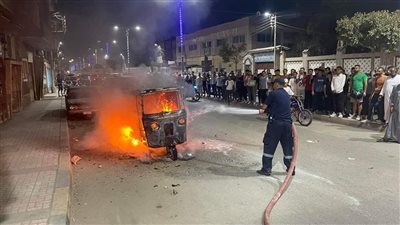 تفحم توكتوك بالقرب من مديرية التربية والتعليم بالمنوفية| صور 