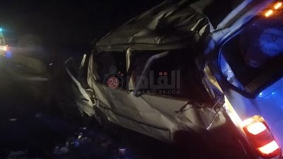 مصرع طفل وإصابة 8 أشخاص في تصادم سيارة ميكروباص وأخرى نقل ببني سويف| صور 