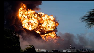  مصرع 16 رجل إطفاء في حريق بمستودع للنفط بكوبا