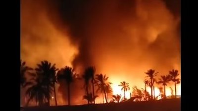 ألسنة اللهب تعانق السماء.. النيران تمتد إلى المناطق المجاورة لـ استوديوهات شبرامنت