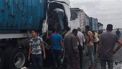 مصرع وإصابة 3 أشخاص في تصادم مقطورتين أعلى الطريق الإقليمي بالشرقية