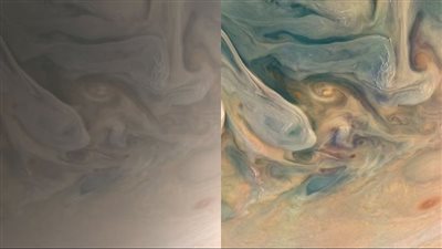 ناسا تلقط صور جديدة تظهرالألوان الحقيقة لكوكب المشترى