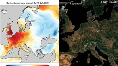 الأسوأ منذ 500 عام.. الأقمار الصناعية ترصد تطور موجة الجفاف على أوروبا خلال 12 شهرًا| صور