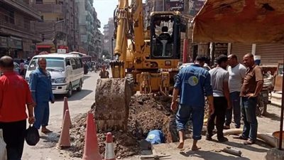 إصلاح عطل مفاجئ بأحد خطوط مياه الشرب الرئيسية ببني سويف 