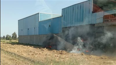 إصابة 3 أشخاص في حريق مخزن لب بسيدي سالم في كفر الشيخ 