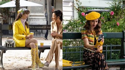 ليلي كولينز تتألق بـ كواليس تصوير الموسم الثالث من مسلسل Emily in Paris | صور