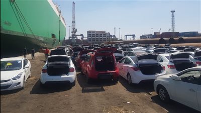 على متنها سيارات لذوي الهمم.. ميناء غرب بورسعيد يستقبل 17 سفينة رورو 