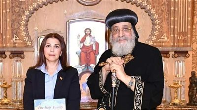 البابا تواضروس الثاني يستقبل الفنانة ماجدة الرومي بالمقر البابوي