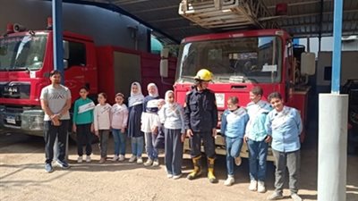  الحماية المدنية تستقبل تلاميذ معهد أزهري لتعريفهم بمبادئ مواجهة الحريق بالغربية | صور