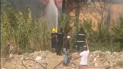 الحماية المدنية تتعامل مع حريق حديقة فيلا ببورفؤاد | صور 