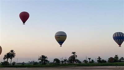 900 سائح يحلقون على متن 45 رحلة بالون طائر في سماء الأقصر