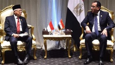 رئيس الوزراء يناقش مع نائب رئيس جمهورية إندونيسيا زيادة التبادل التجاري بين البلدين