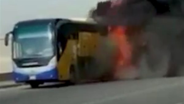 حريق بأتوبيس نقل