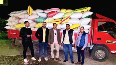 ضبط 19 طن أرز شعير داخل سيارتين بالبحيرة