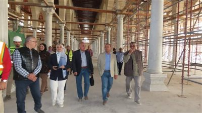 رئيس الجهاز المركزي للتعمير يتفقد أعمال ترميم جامع عمرو بن العاص | صور