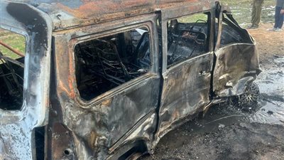 مصرع سائق وتفحم سيارته في حادث بطريق بنها الحر بسبب السرعة الزائدة |صور 