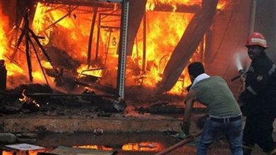 اشتعال النيران في أحد كافتيريات طريق المطار بالغردقة