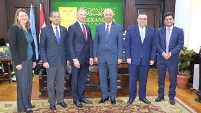 رئيس جامعة الإسكندرية يستقبل السفير الأمريكي لتفعيل نظام الكليات المجتمعية داخل مصر