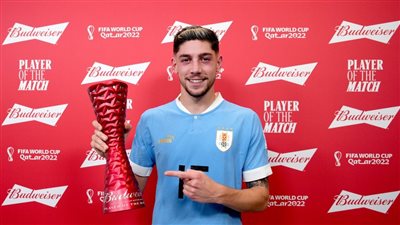 فالفيردي يفوز بجائزة رجل مباراة أوروجواي وكوريا الجنوبية في كأس العالم