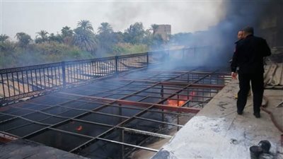 نشوب حريق بإحدى قاعات نادي الأطباء بأسيوط| صور