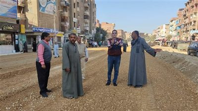 رصف وتطوير شوارع مدينة إهناسيا ببني سويف ورفع كفاءة الطرق بالقرى 