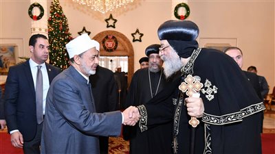 البابا تواضروس الثاني يستقبل شيخ الأزهر للتهنئة بعيد الميلاد المجيد