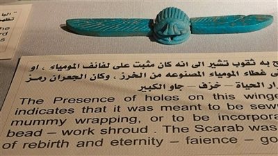 متحف التحنيط بالأقصر يعرض قطعة أثرية فريدة لـ الجعران المجنح 