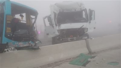 استقرار حالة مصابي حادث تصادم أتوبيسين في بني سويف 