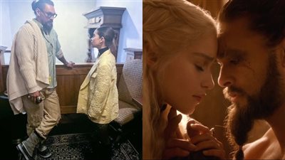 إميليا كلارك تتذكر مشاهدها في مسلسل Game of Thrones بعد لقائها بـ جايسون موموا