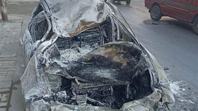 مصرع سائق في تفحم سيارته بحادث على طريق الإسكندرية - مطروح 