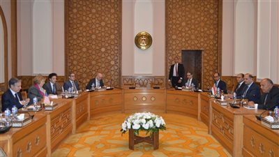 مباحثات ثنائية موسعة بين وزير الخارجية ونظيره الأمريكي | صور 