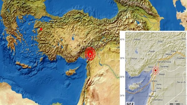 مناطق وقوع الزلزال