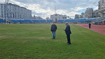 عامر حسين والعطار يتفقدان استاد الإسكندرية قبل انطلاق أمم إفريقيا للشباب