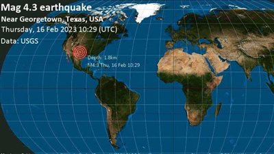زلزال بقوة 4.3 ريختر يضرب ولاية تكساس الأمريكية 