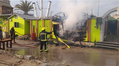 حريق بكرفانات نادي المنتزه بالإسماعيلية