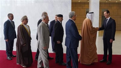 بينهم جبالي.. بشار الأسد يستقبل وفد الاتحاد البرلماني العربي بسوريا