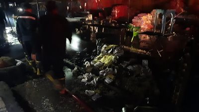  حريق هائل بأحد معارض أهلا رمضان بمدينة ملوي في المنيا | صور