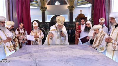 البابا تواضروس يقدم نصائح لتجميل النفس في قداس تدشين كنيسة الشهيد مارجرجس بجزيرة بدران