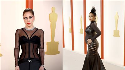 الأوسكار 2023.. ريهانا في الحفل رغم حملها وليدي جاجا بإطلالة سوداء جريئة| صور