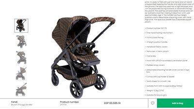 بسعر الـ توك توك.. عربة رضيع تسجل 83 ألف جنيه على مواقع التسوق الإلكتروني